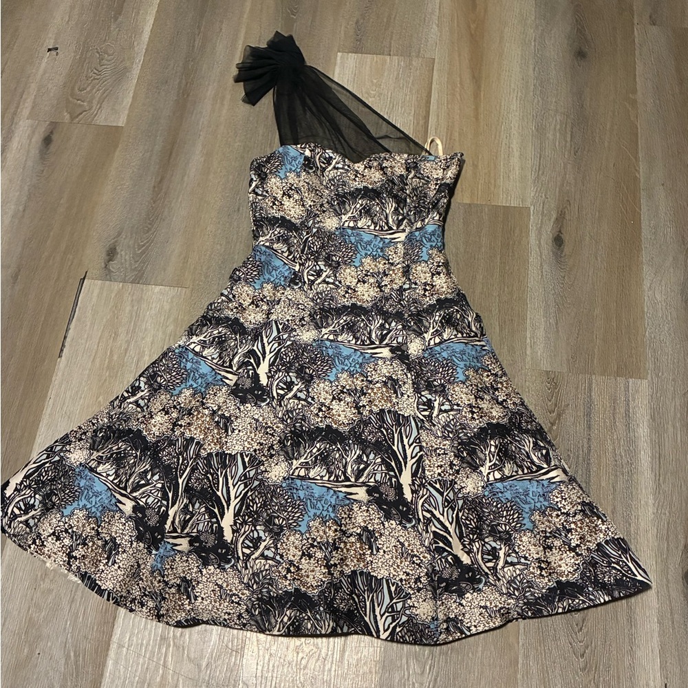Plenty by Tracy Reese Black and Blue Floral Dress